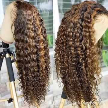 Lace Frontal Wholesale Cheap hd Lace Wig Deep Curly Raw Virgin Cuticle Aligned hair Brazilian Wigs Human Hair Lace Front